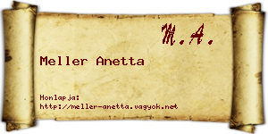 Meller Anetta névjegykártya